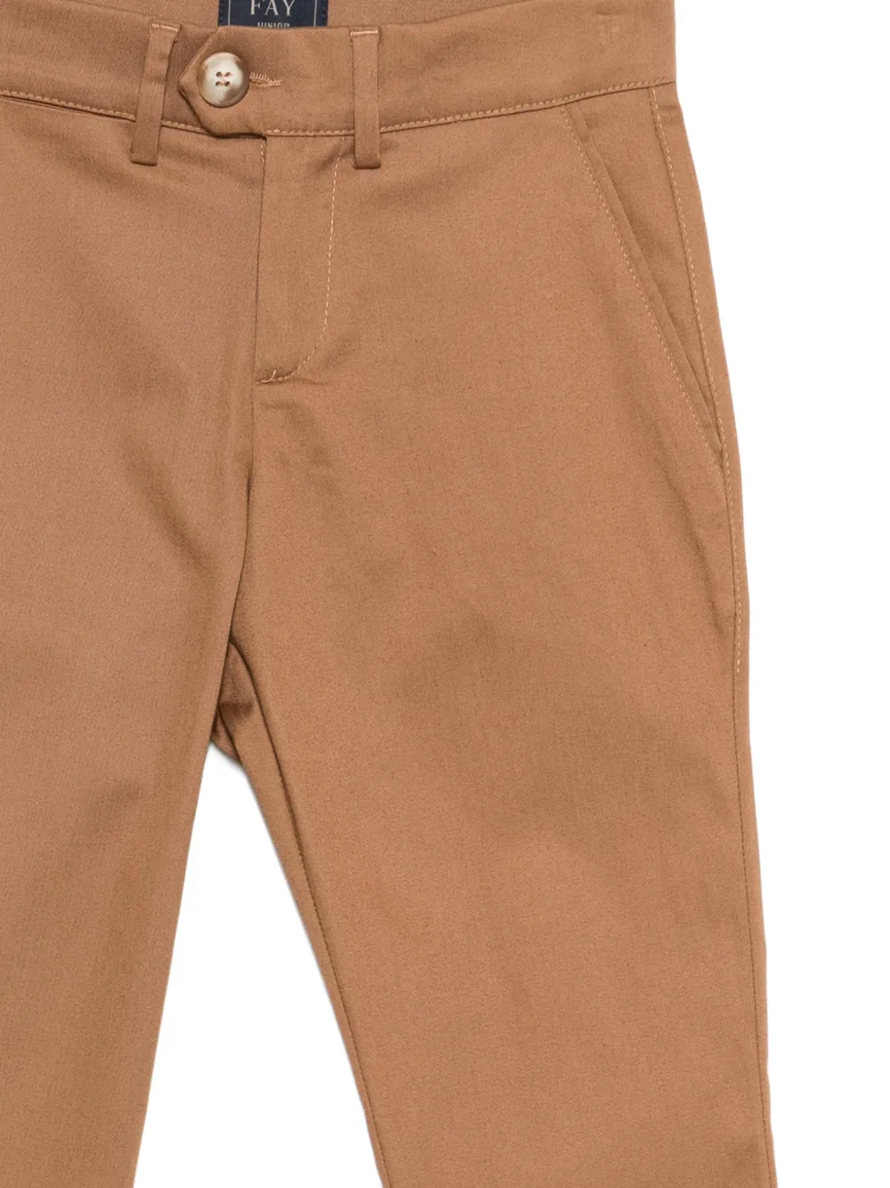  Fay Kids Buttoned Chinos - Brown 