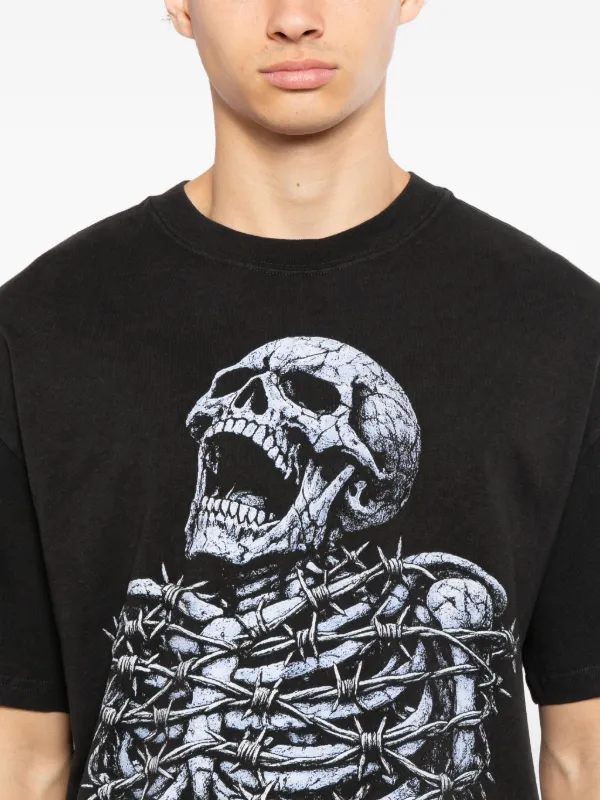 Melt skull-print T-shirt | Grey | FARFETCH SG