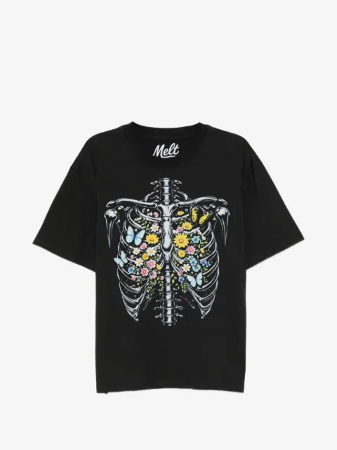 Melt T-Shirt mit Skelett