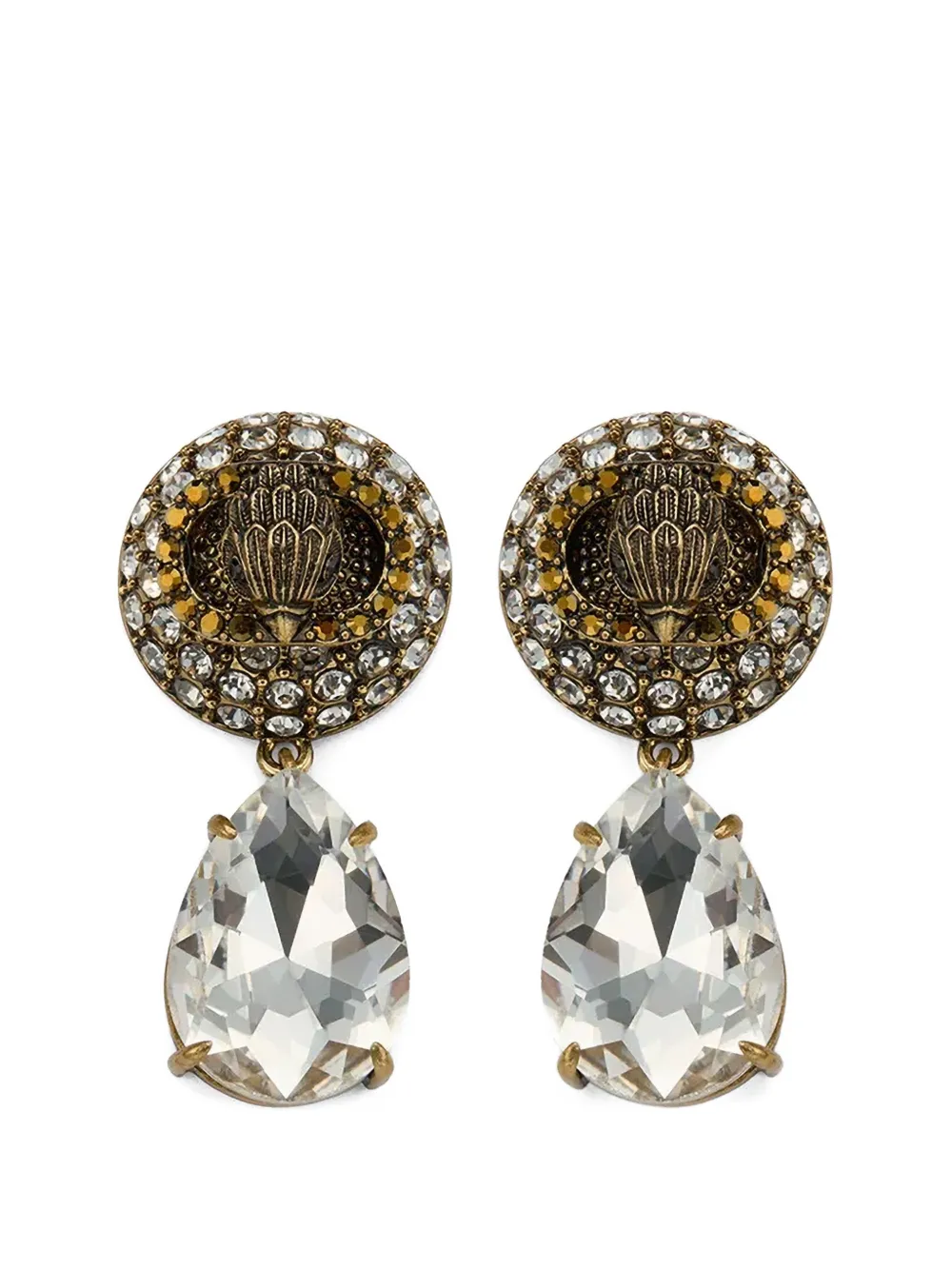 Kurt Geiger London crystal-embellished Eagle head earrings - Oro