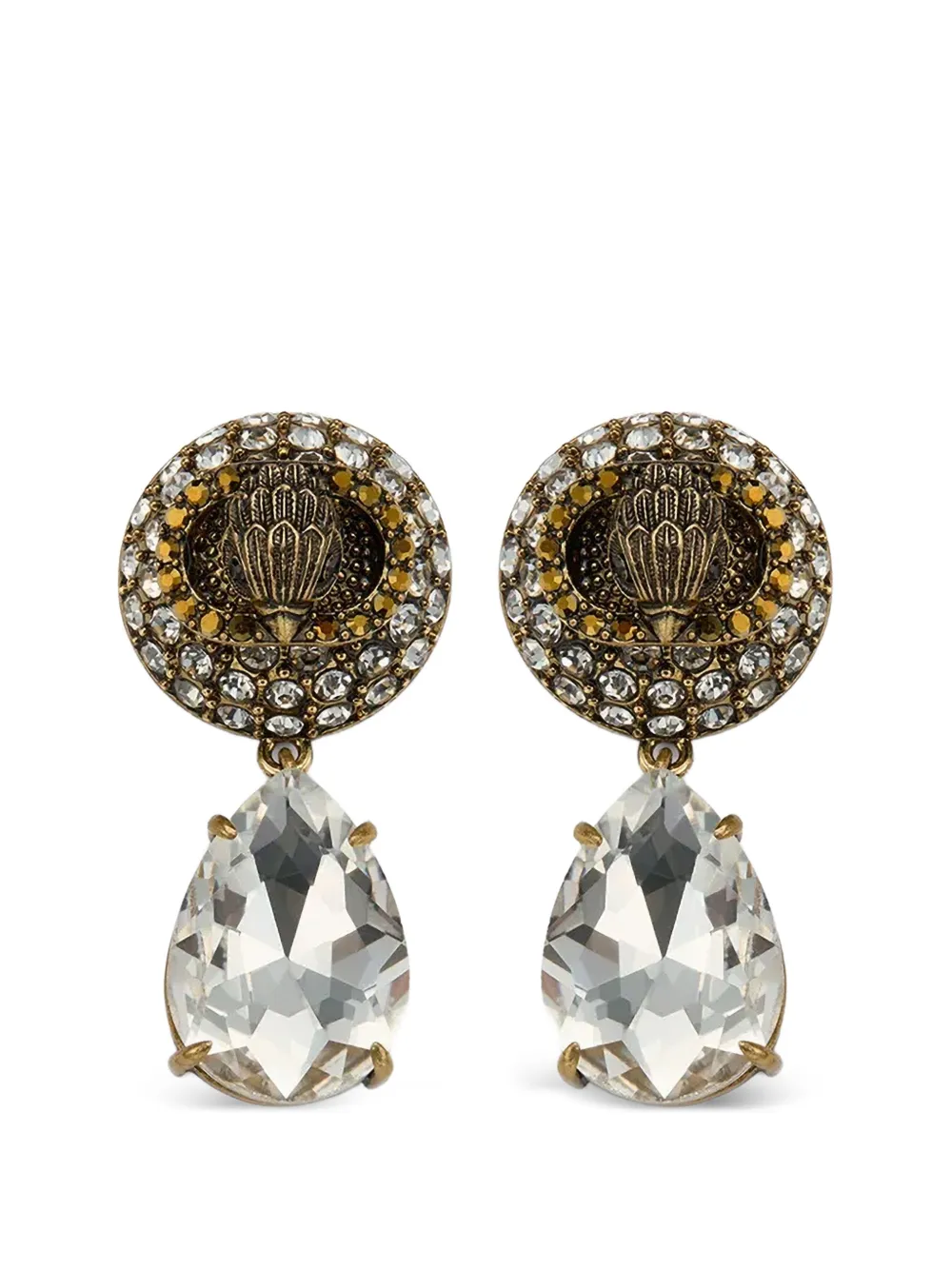 Kurt Geiger London crystal-embellished Eagle head earrings - Oro