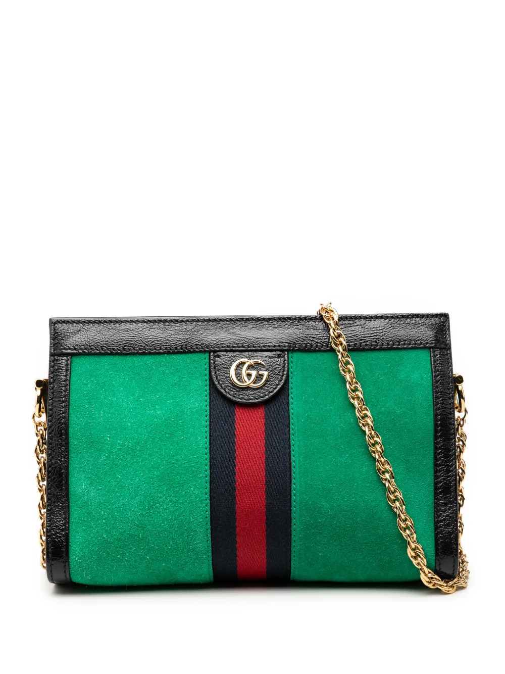 Gucci Pre-Owned 2016-2025 Small Suede Ophidia Chain crossbody bag - Verde