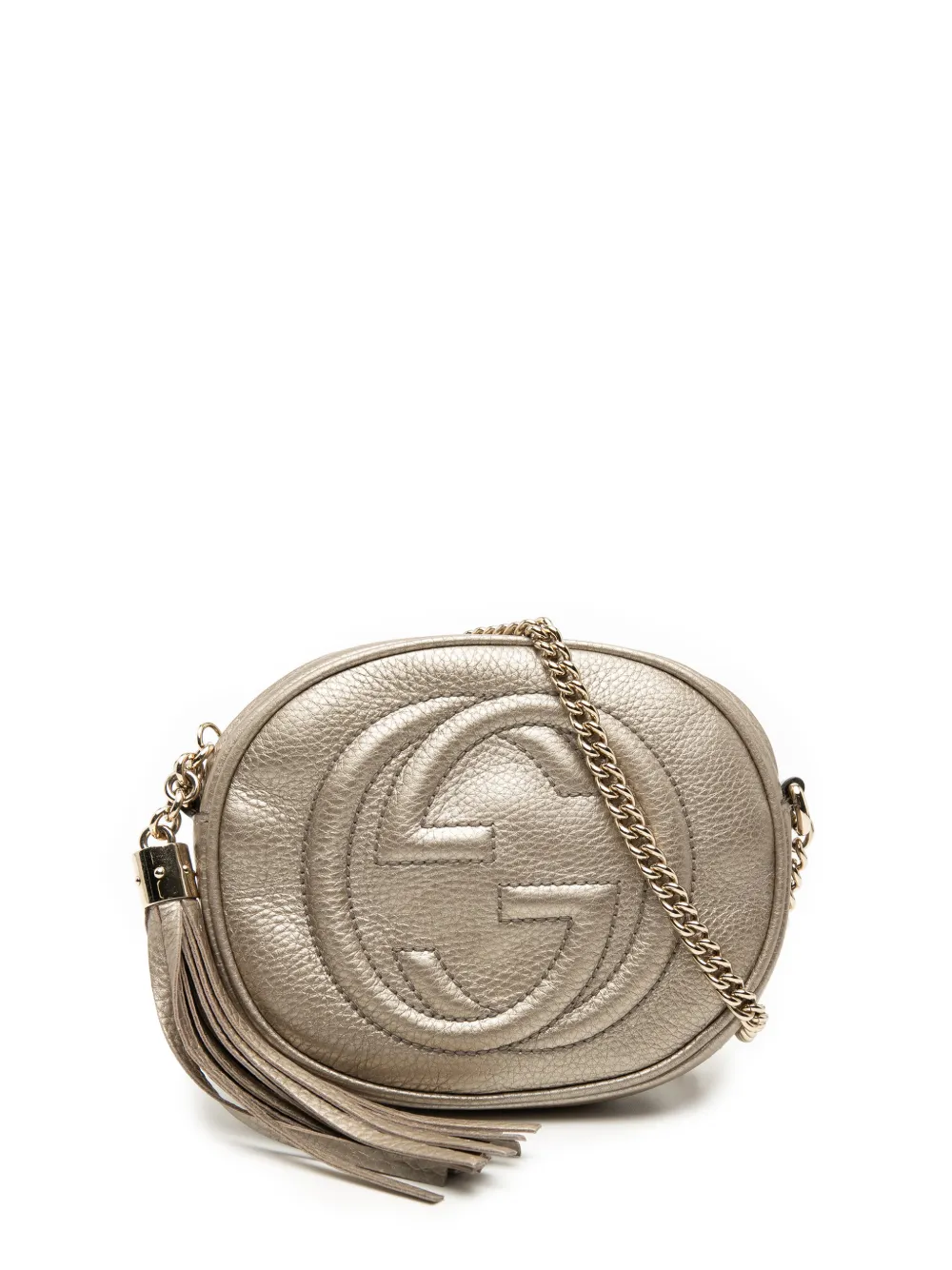 Gucci Pre-Owned 2016-2025 Mini Metallic Pebbled Calfskin Soho Chain crossbody bag - Oro