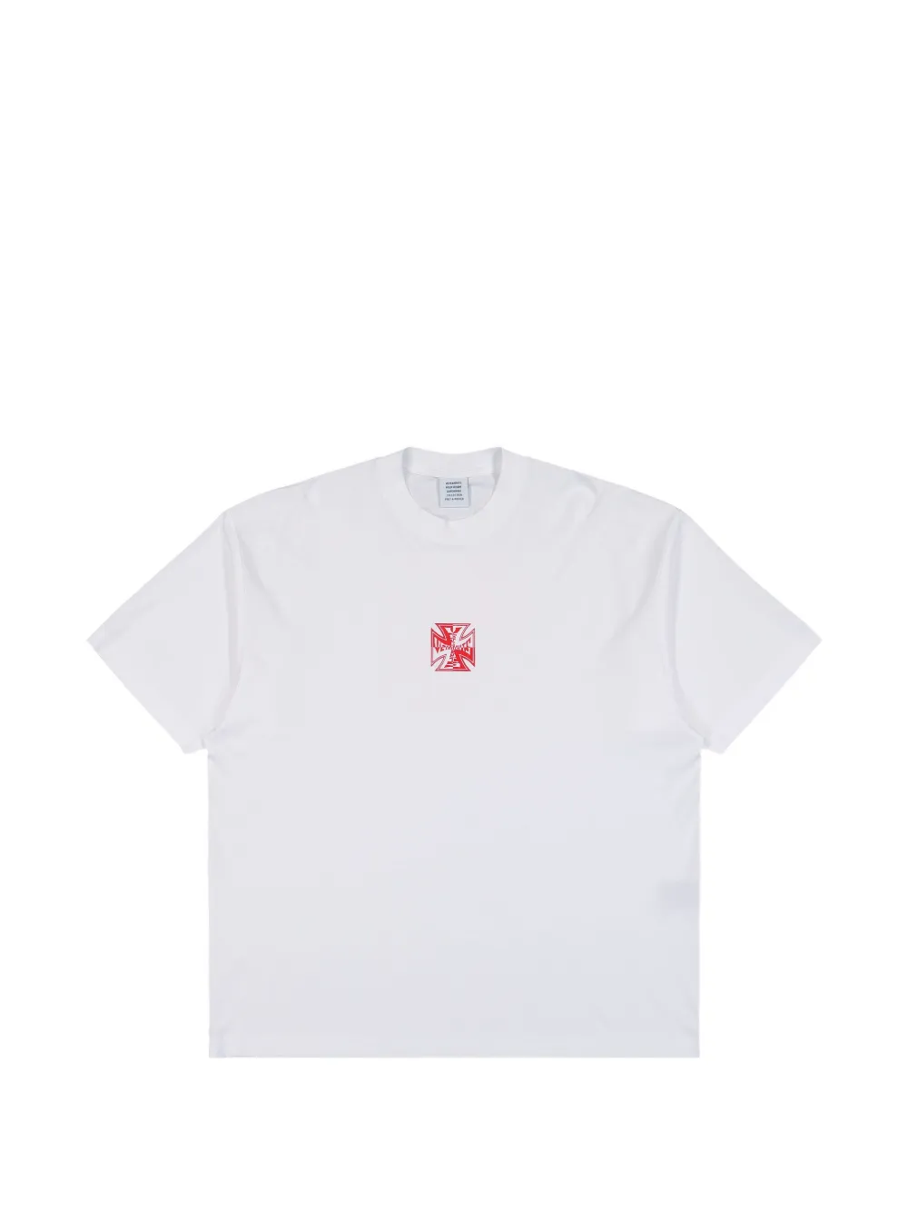 VETEMENTS double biker cross-logo T-shirt - Bianco