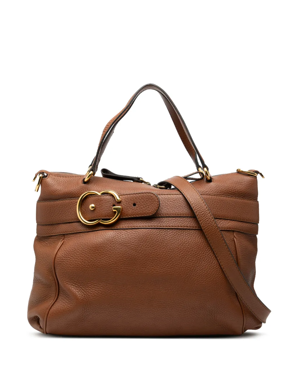 Gucci Pre-Owned 2000-2015 Medium Leather Ride Top Handle Bag satchel - Brown