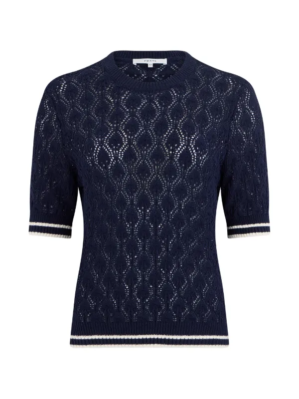 Frame The Rookie Crew Cotton Sweater in Blue