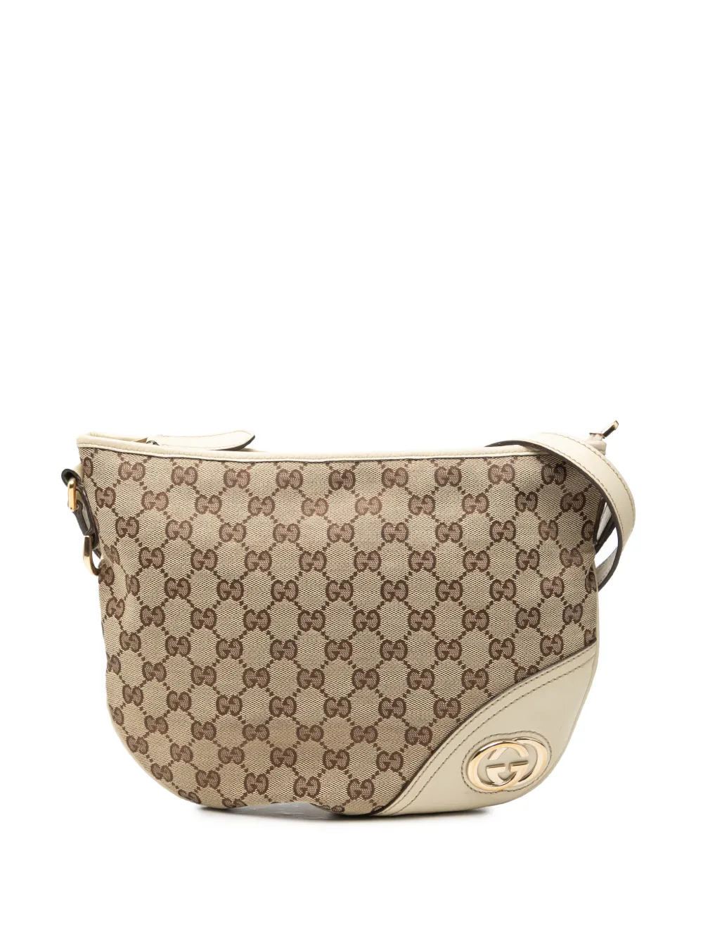 Gucci Pre-Owned 2000-2015 Medium GG Canvas New Britt Half Moon crossbody bag - Marrone
