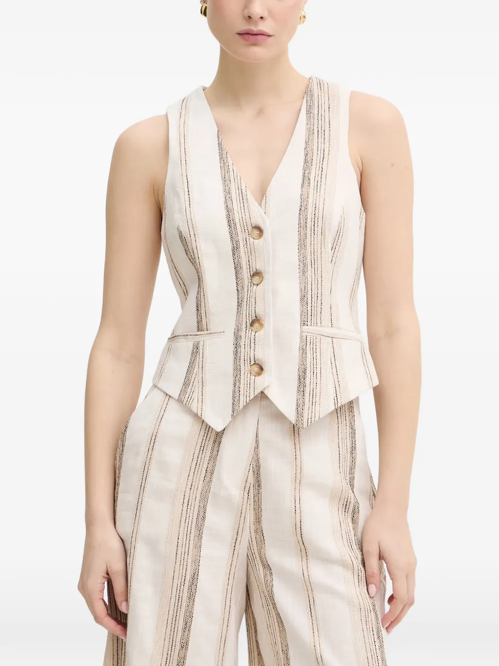 FRACOMINA vertical-stripe V-neck waistcoat