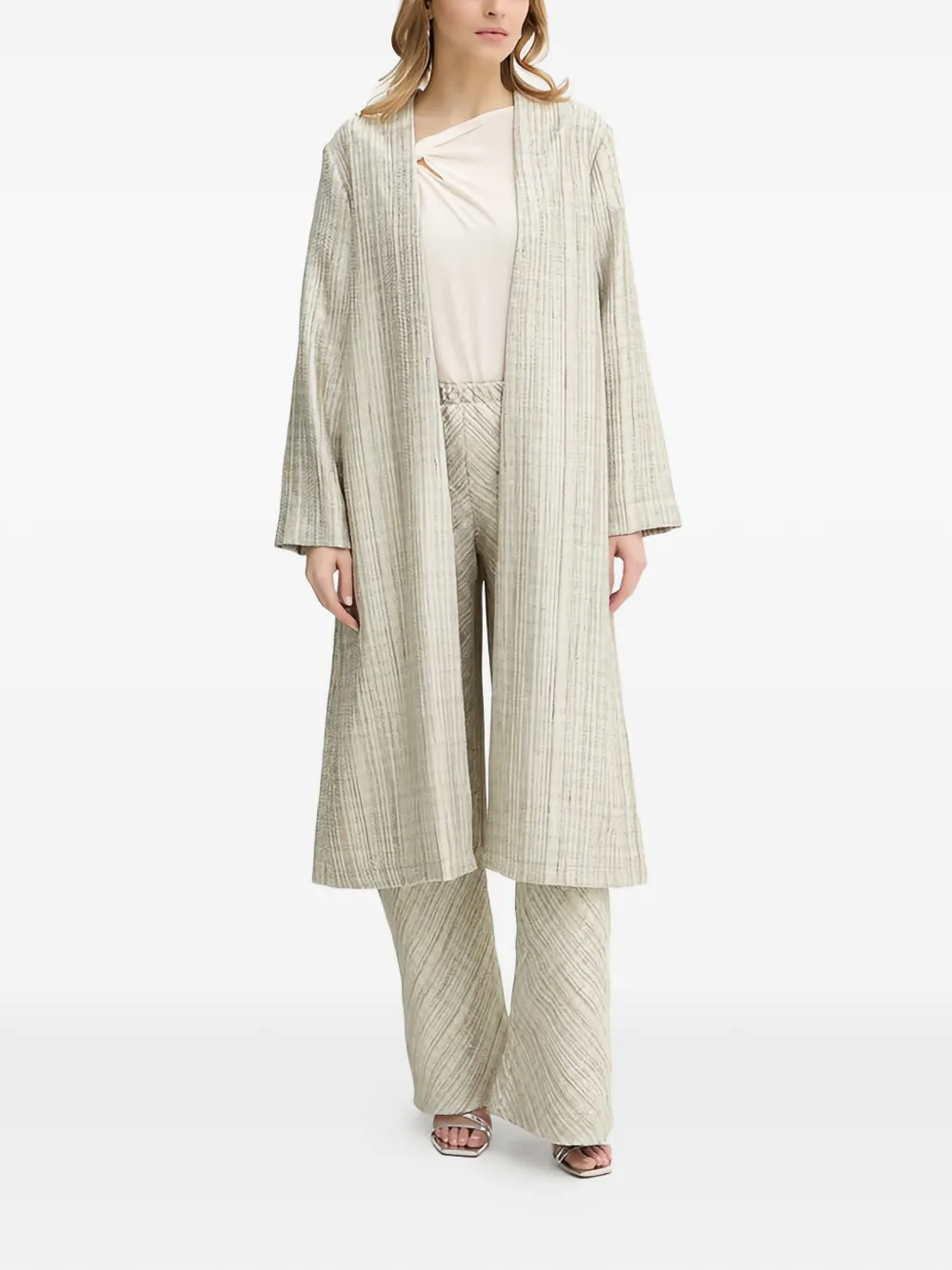 Forte Flared broek Beige