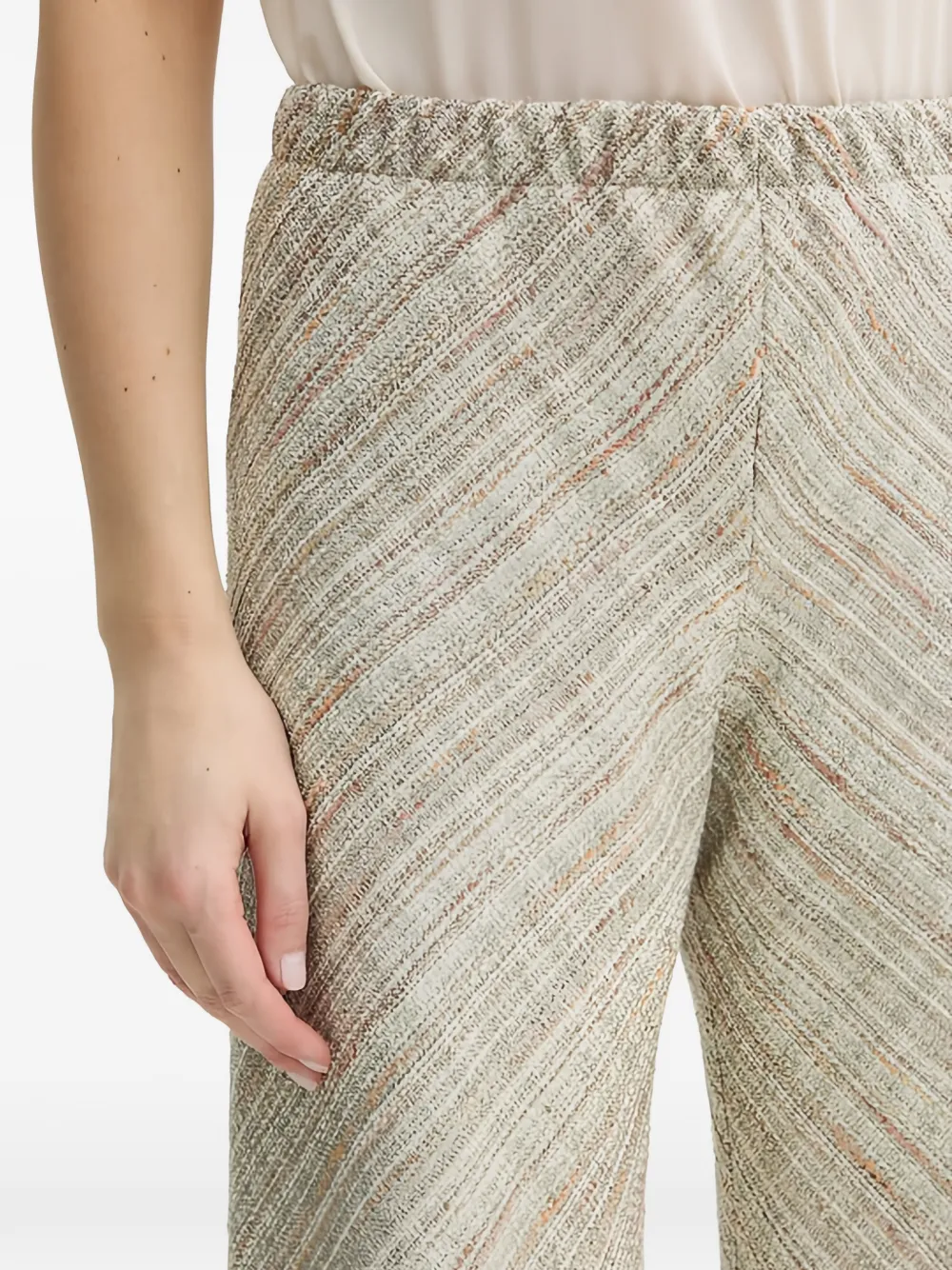 Forte Flared broek Beige