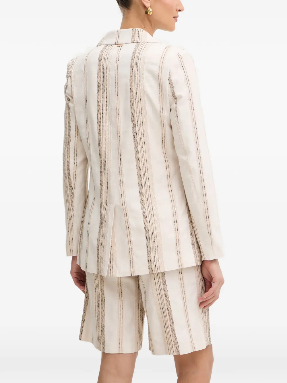 FRACOMINA striped button blazer Beige