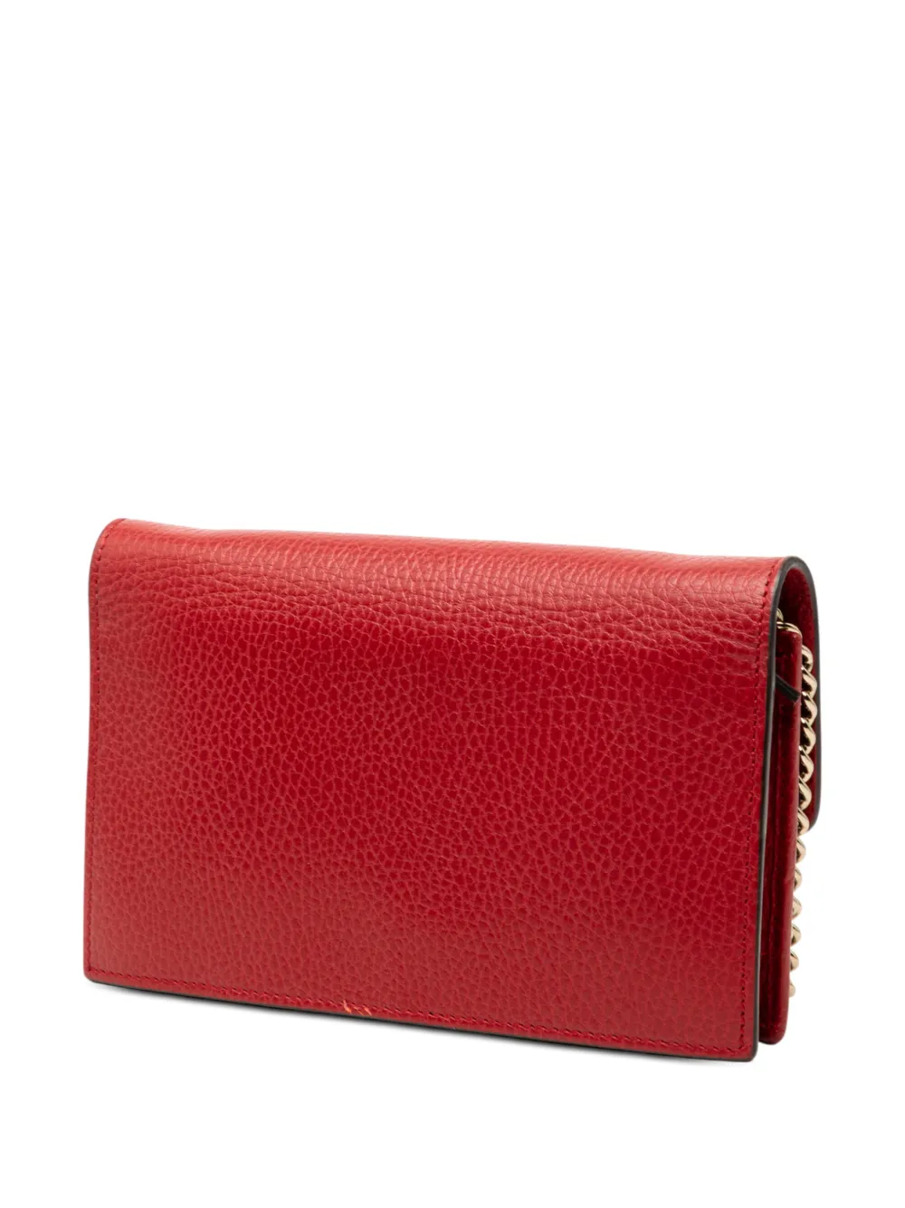  Gucci Pre-owned Bandolera Dollar Wallet On Chain De Piel Con G Entrelazada Característica 2000-2015 - Rojo 