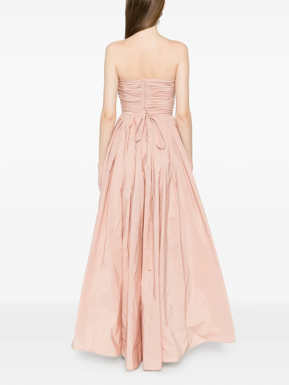 PINKO Strapless asymmetrische midi-jurk met ruches Roze