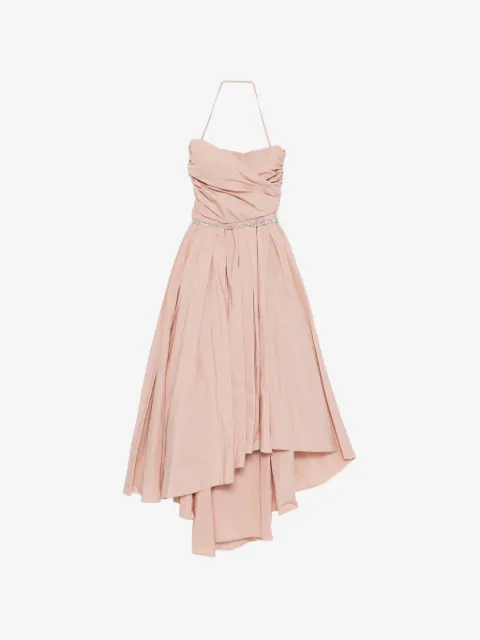 PINKO vestido midi strapless con diseño asimétrico