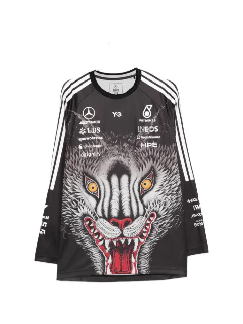 Y-3 x Mercedes-AMG Petronas F1 printed striped top