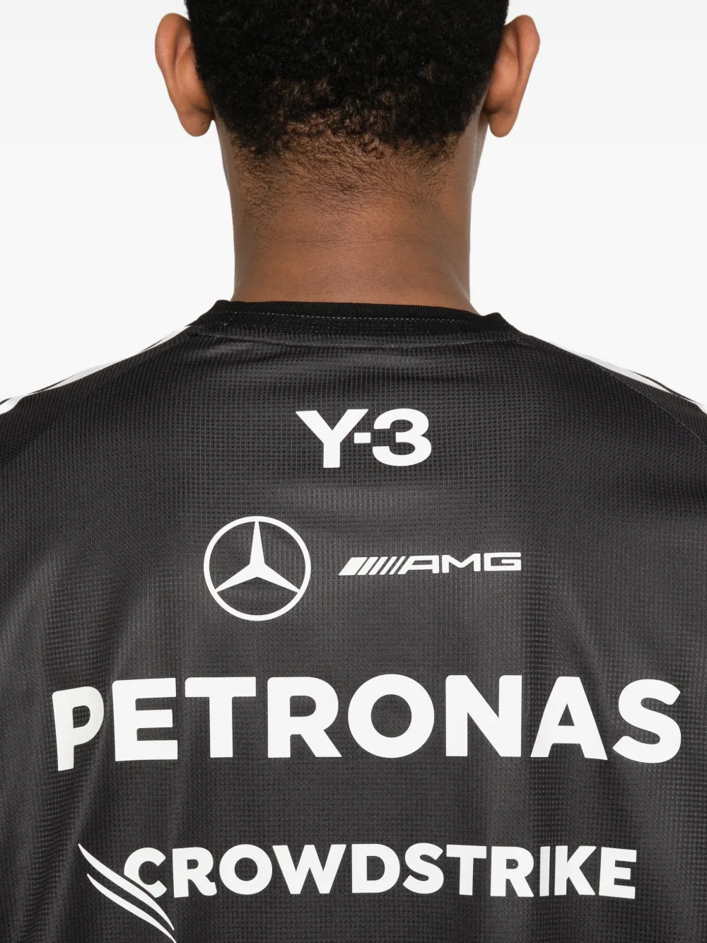x Mercedes-AMG Petronas F1 printed striped top