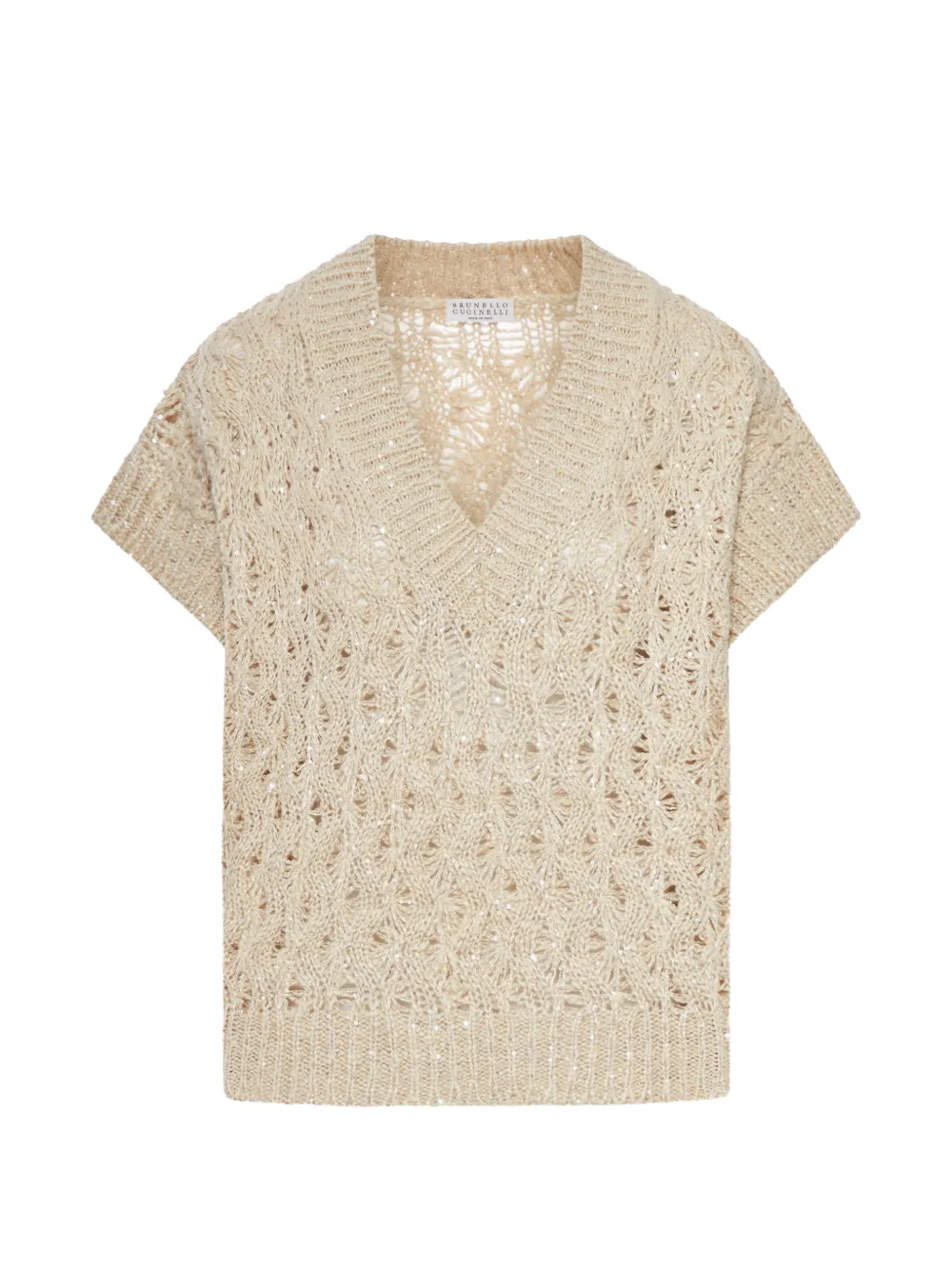 Brunello Cucinelli pointelle-knit top - Toni neutri