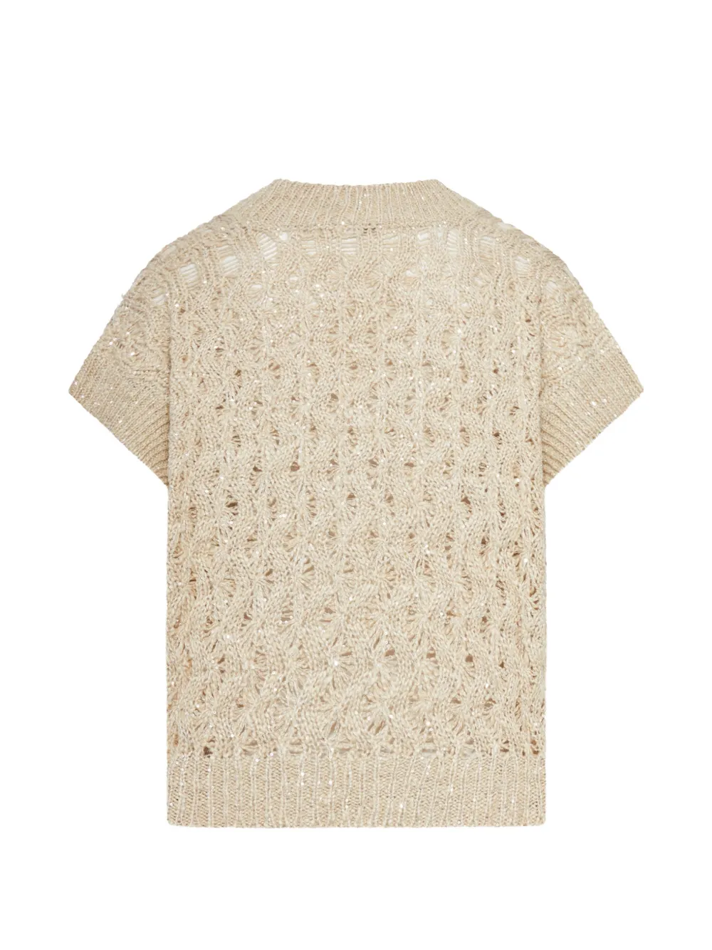  Brunello Cucinelli Pointelle-knit Top - Neutrals 