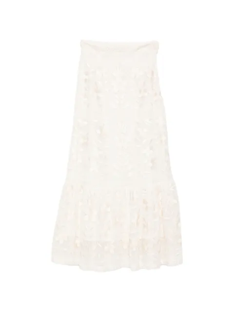 Antik Batik Carioca floral-embroidered maxi skirt