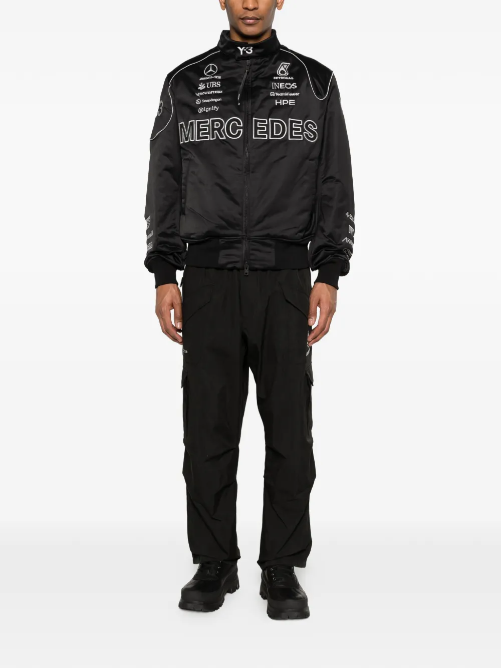 x Mercedes-AMG Petronas F1 logo-detail bomber jacket