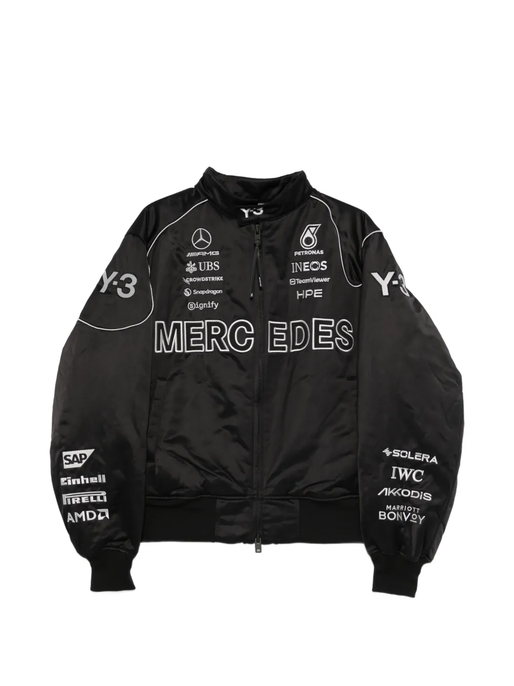 Y-3 x Mercedes-AMG Petronas F1 logo-detail Bomber Jacket | Black