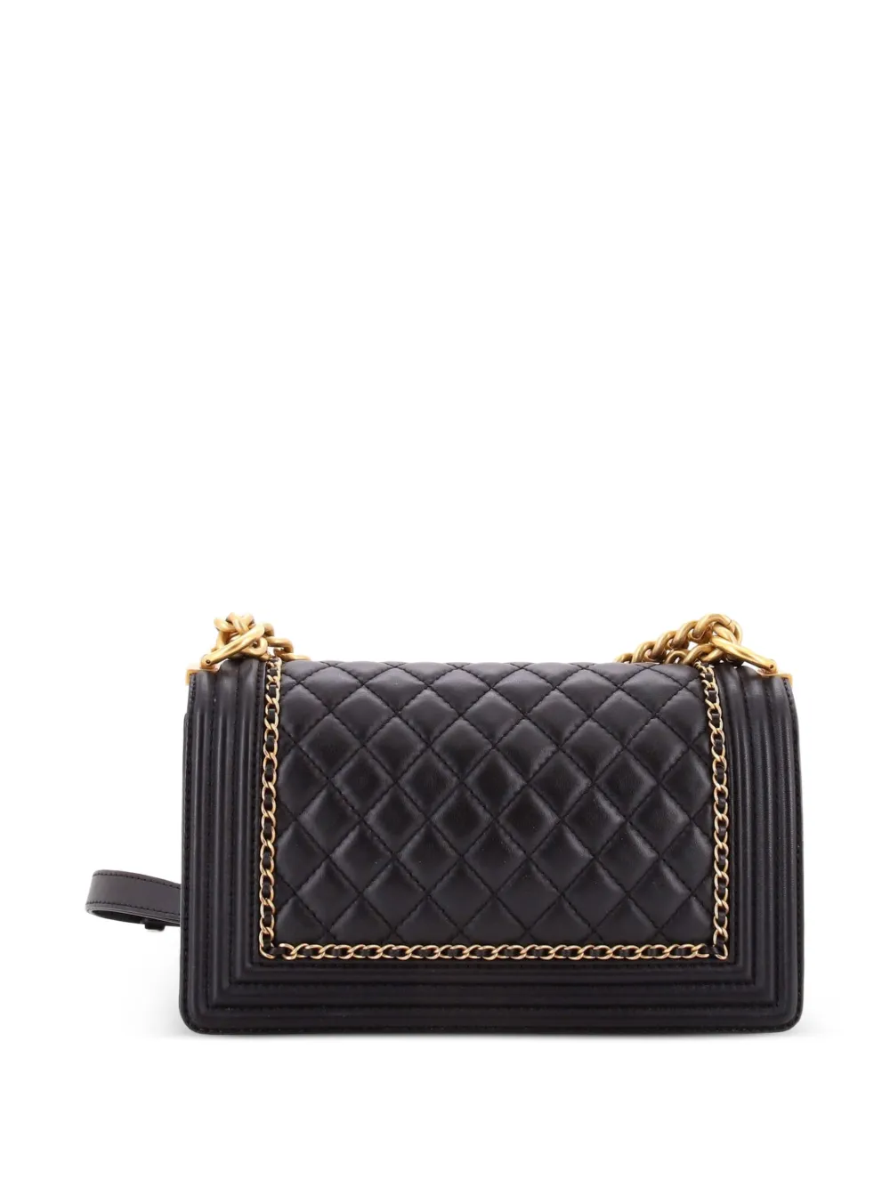  Chanel Pre-owned Borsa A Tracolla Jacket Boy Piccola In Pelle Di Agnello Trapuntata Con Battente - Nero 