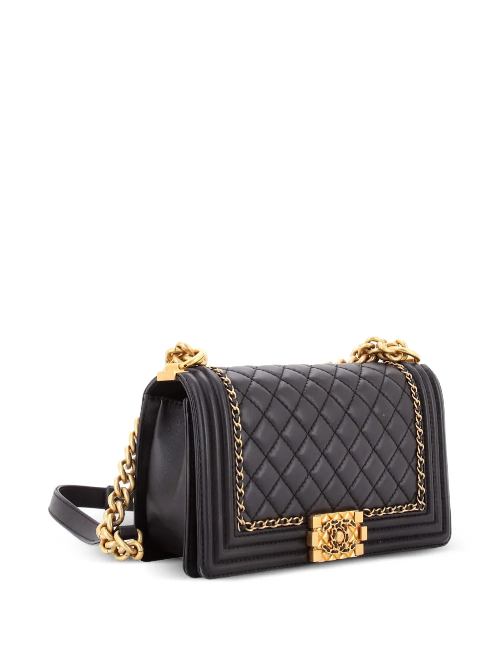  Chanel Pre-owned Borsa A Tracolla Jacket Boy Piccola In Pelle Di Agnello Trapuntata Con Battente - Nero 