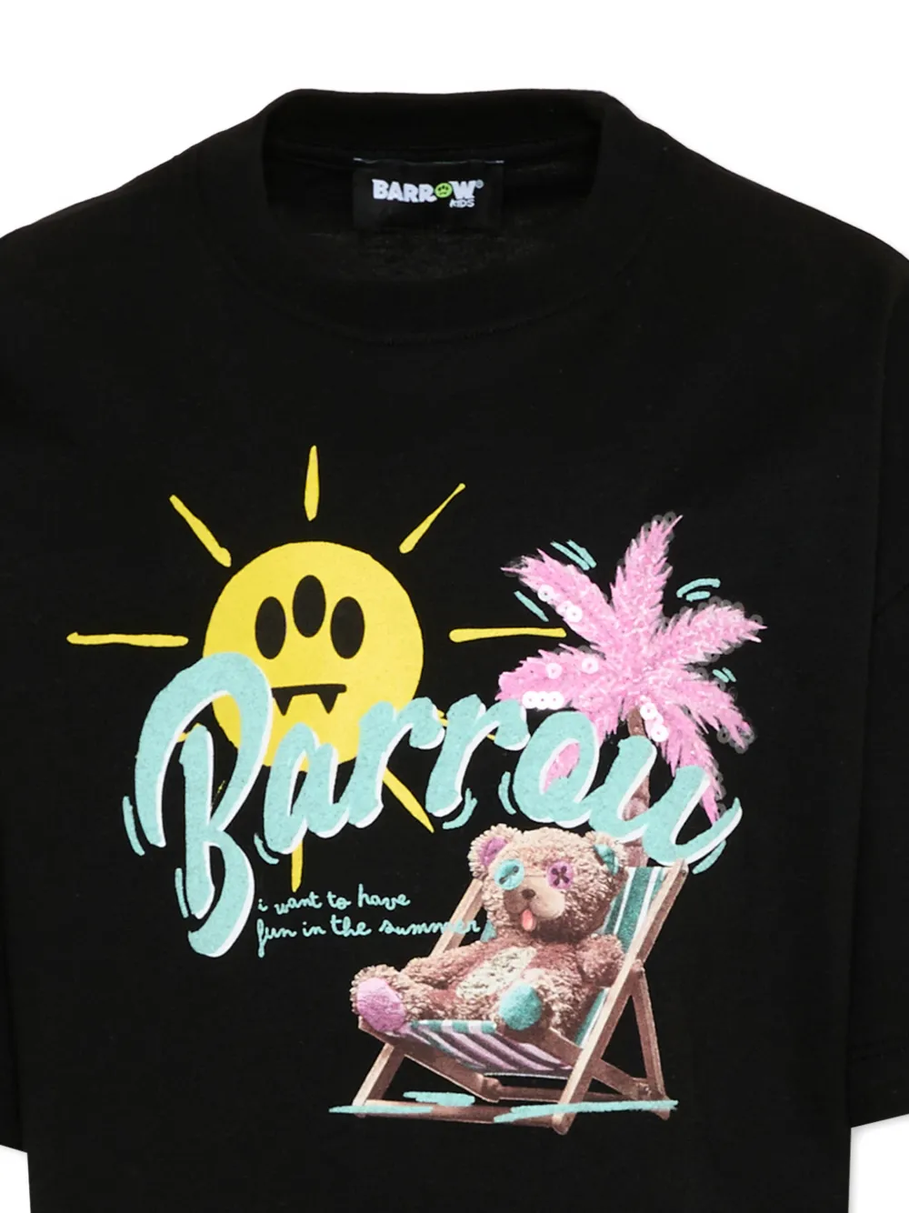 Barrow kids T-shirt met grafische print en korte mouwen Zwart