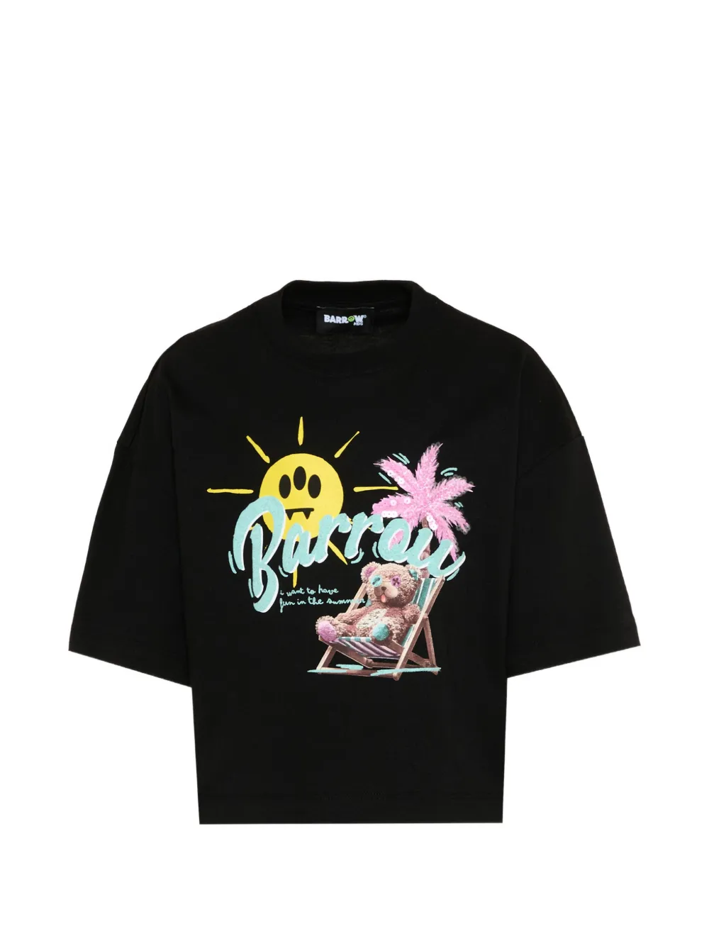 Barrow kids short-sleeved graphic T-shirt - Nero
