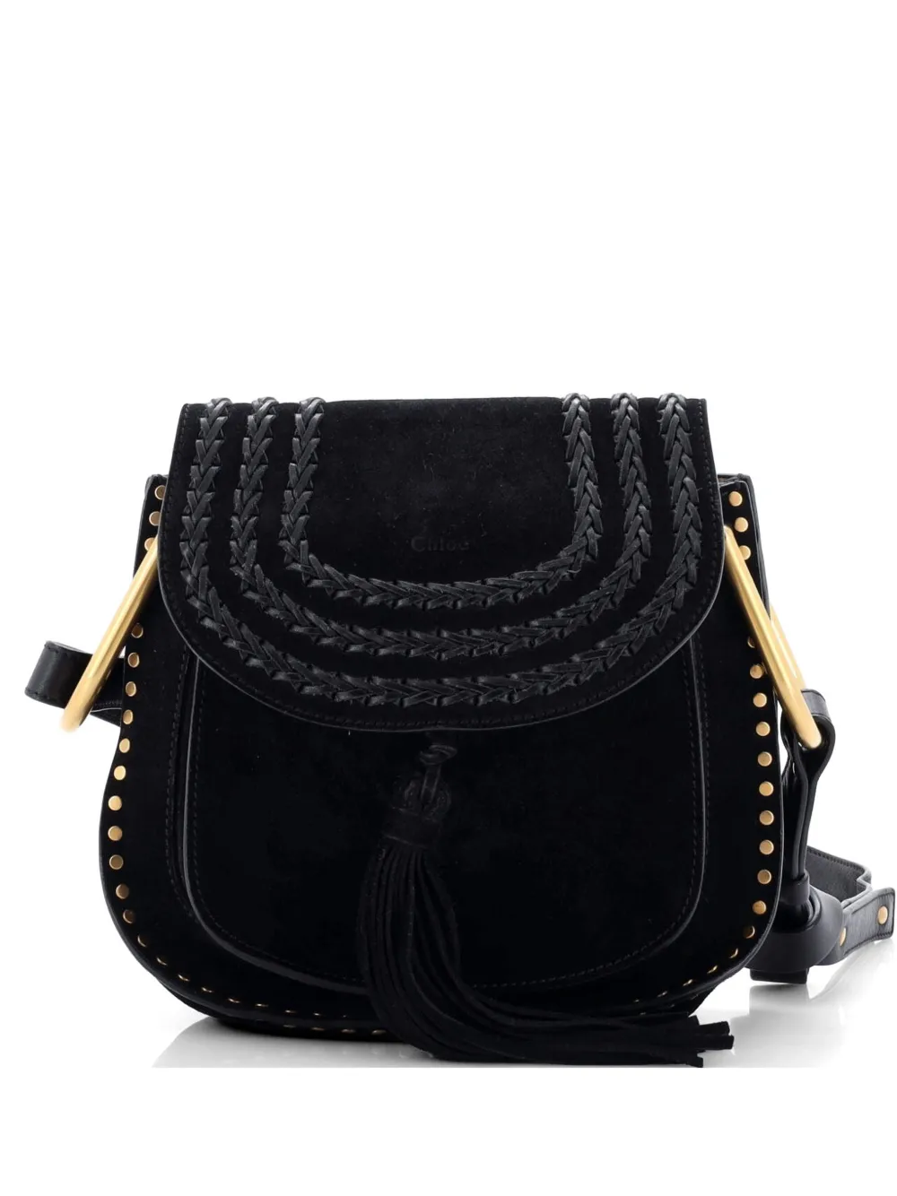 Chloé Pre-Owned Hudson Handbag Whipstitch Suede Small crossbody bag - Nero