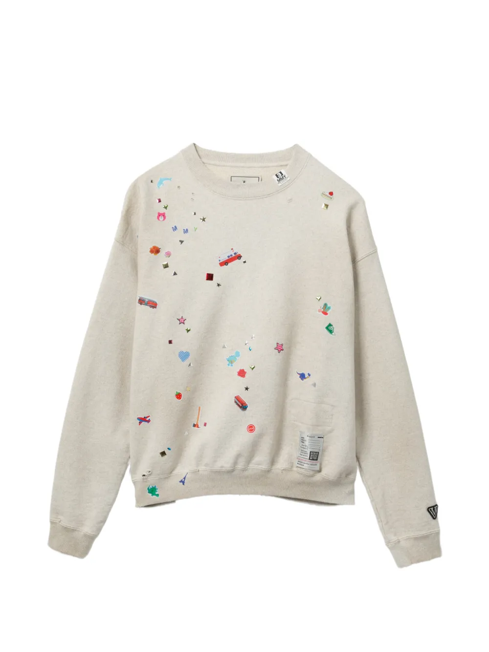 Maison MIHARA YASUHIRO Sweatshirt mit Sticker-Print - Nude