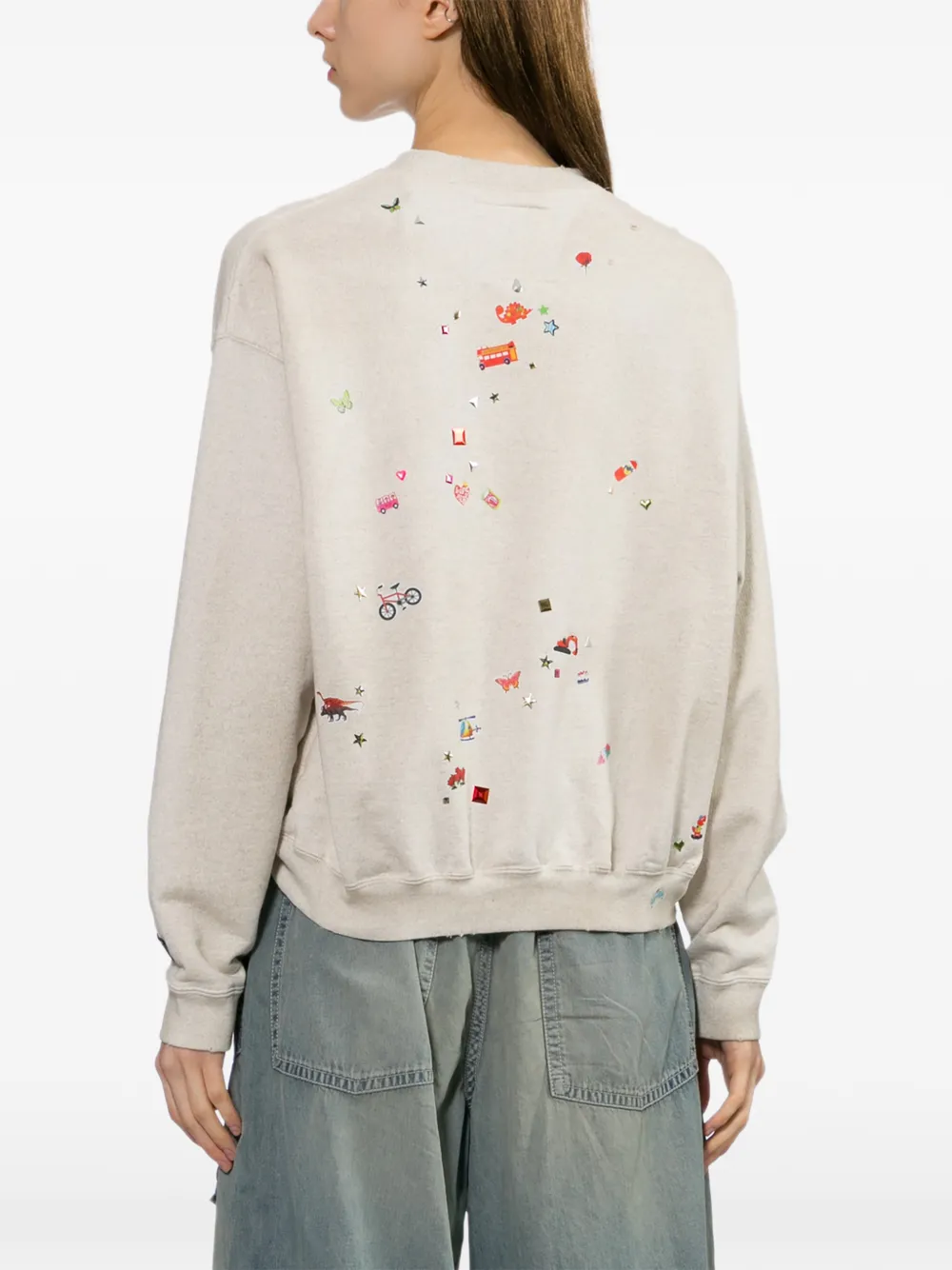 Maison MIHARA YASUHIRO Sweater met sticker-print Beige