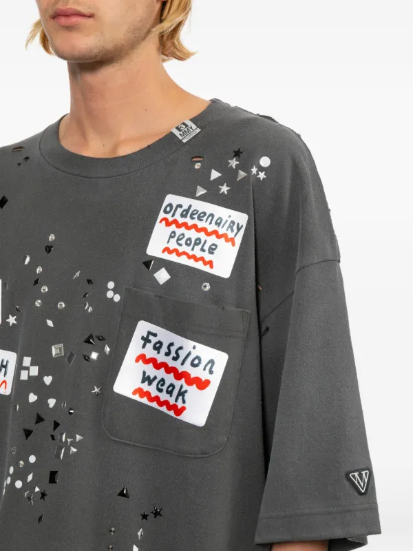 Maison MIHARA YASUHIRO Appliqué Pocket T-shirt | Grey | FARFETCH
