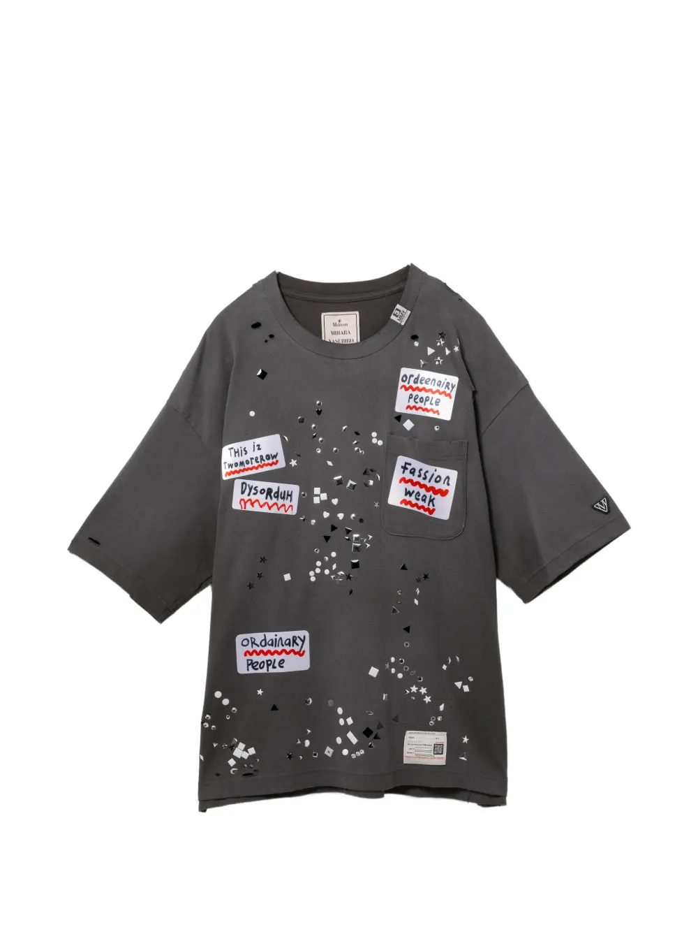 Maison MIHARA YASUHIRO appliqué pocket T-shirt - Grau