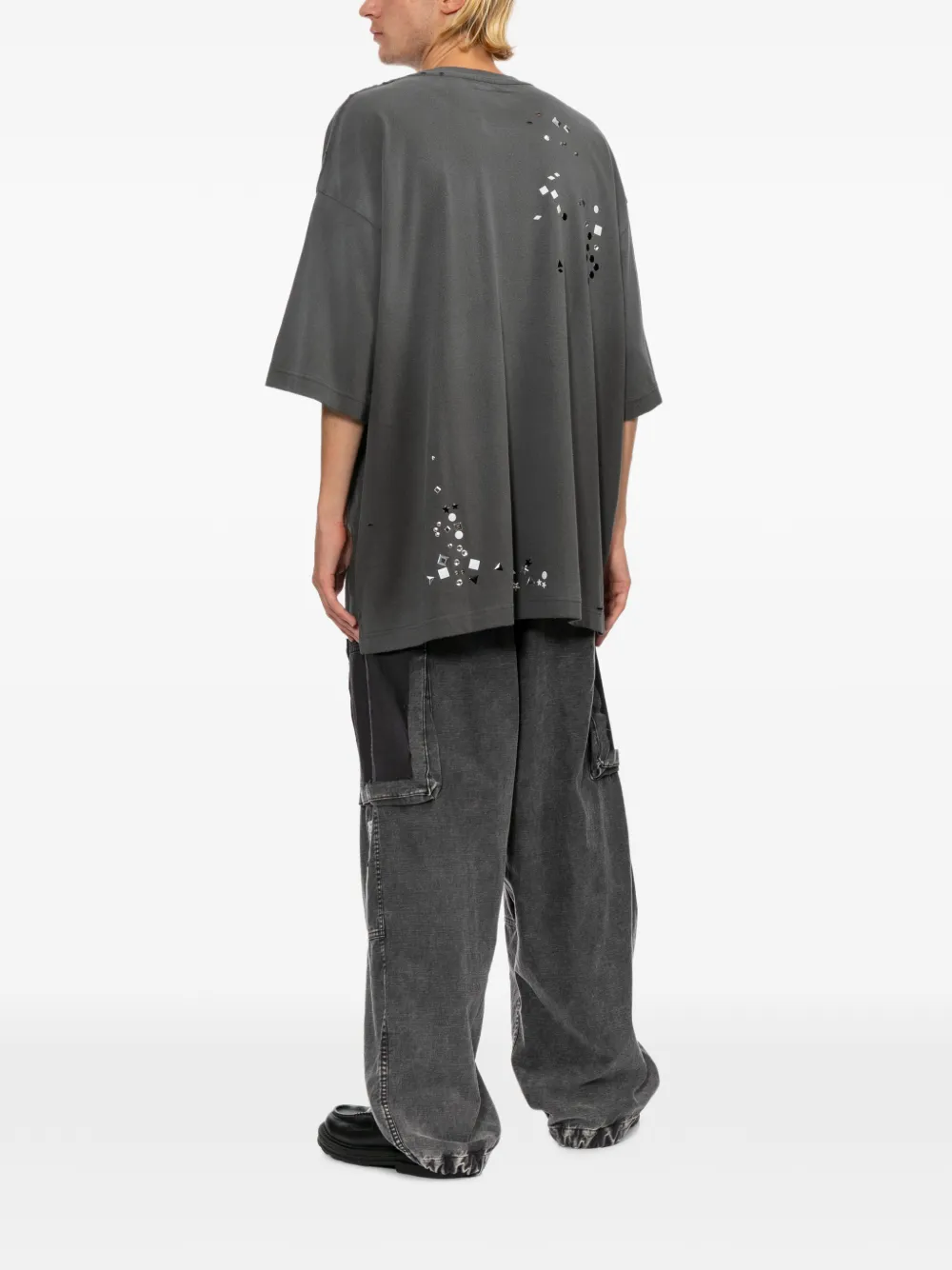 Maison MIHARA YASUHIRO T-shirt met applicatie en zak Grijs