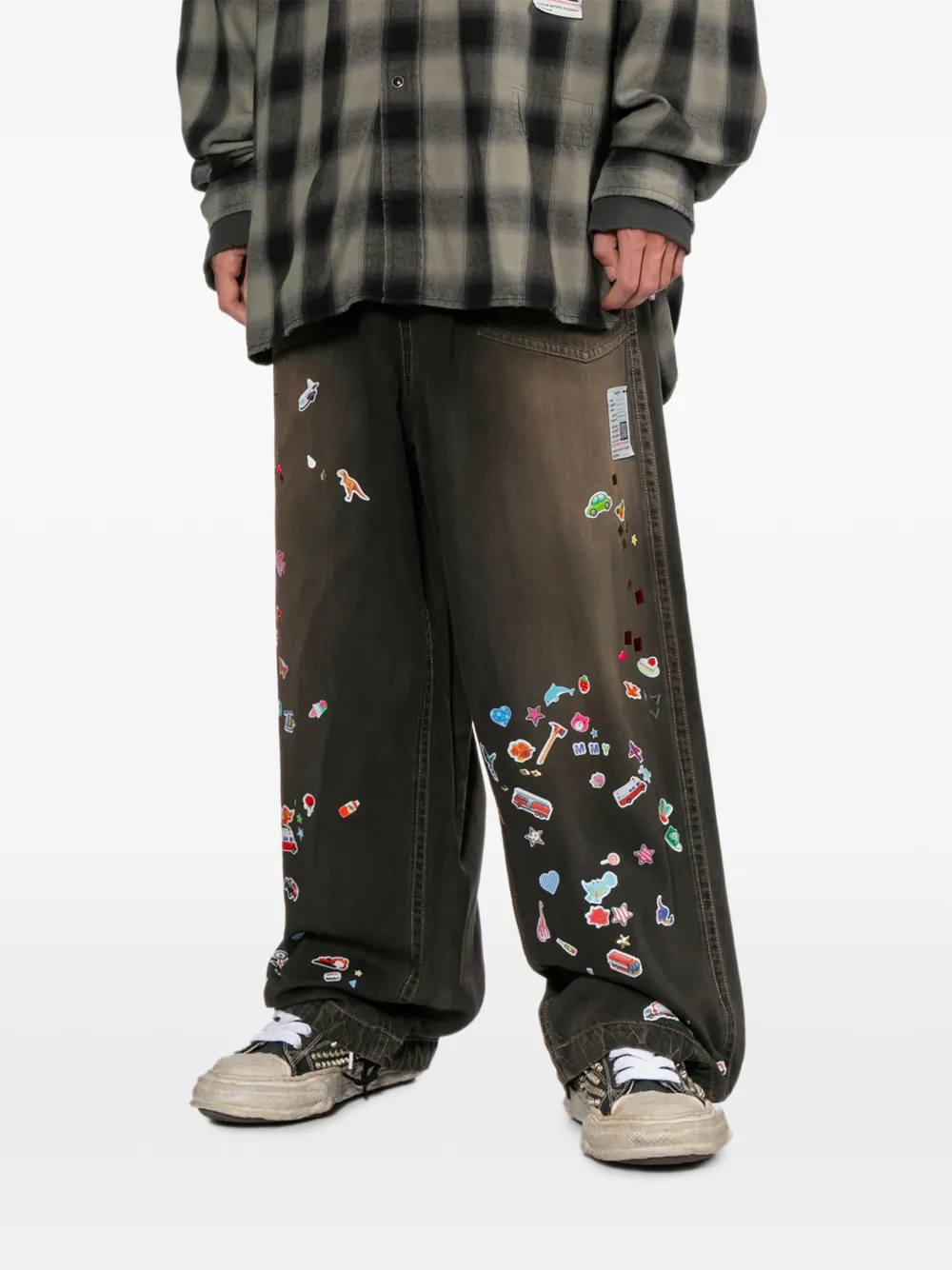 Maison MIHARA YASUHIRO Jeans met grafische print Zwart