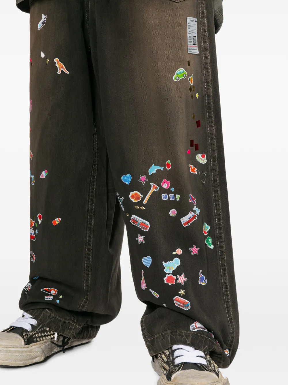 Maison MIHARA YASUHIRO Jeans met grafische print Zwart