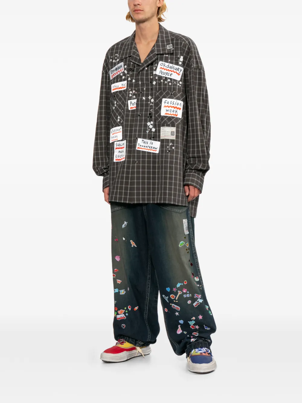 Maison MIHARA YASUHIRO Overhemd met print Grijs