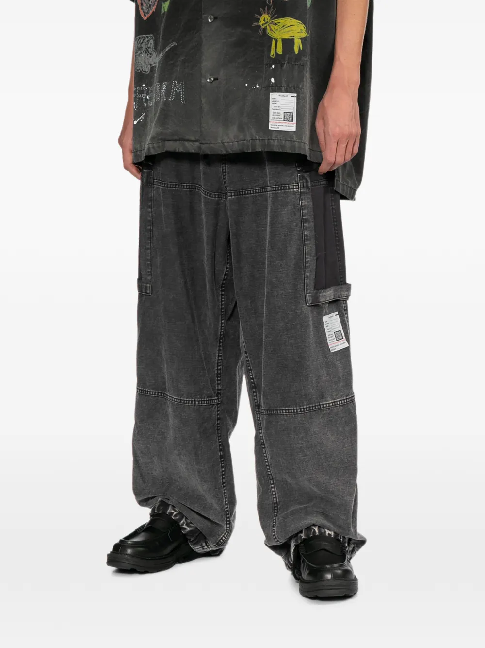 Maison MIHARA YASUHIRO Wijde broek met trekkoord Grijs