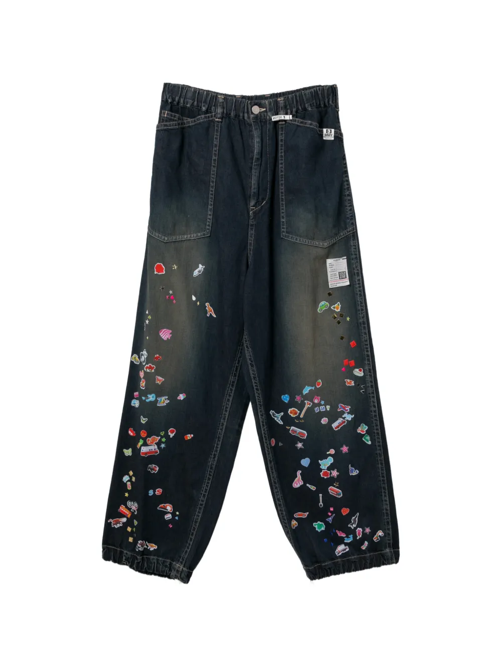 Maison MIHARA YASUHIRO elasticated waistband wide-leg trousers - Blau