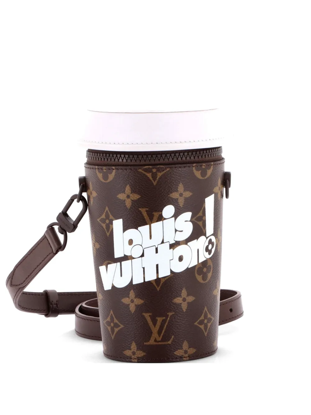 Louis Vuitton Pre-Owned Coffee Cup Convertible Pouch Everyday Signature Vintage Monogram Canvas crossbody bag - Marrone