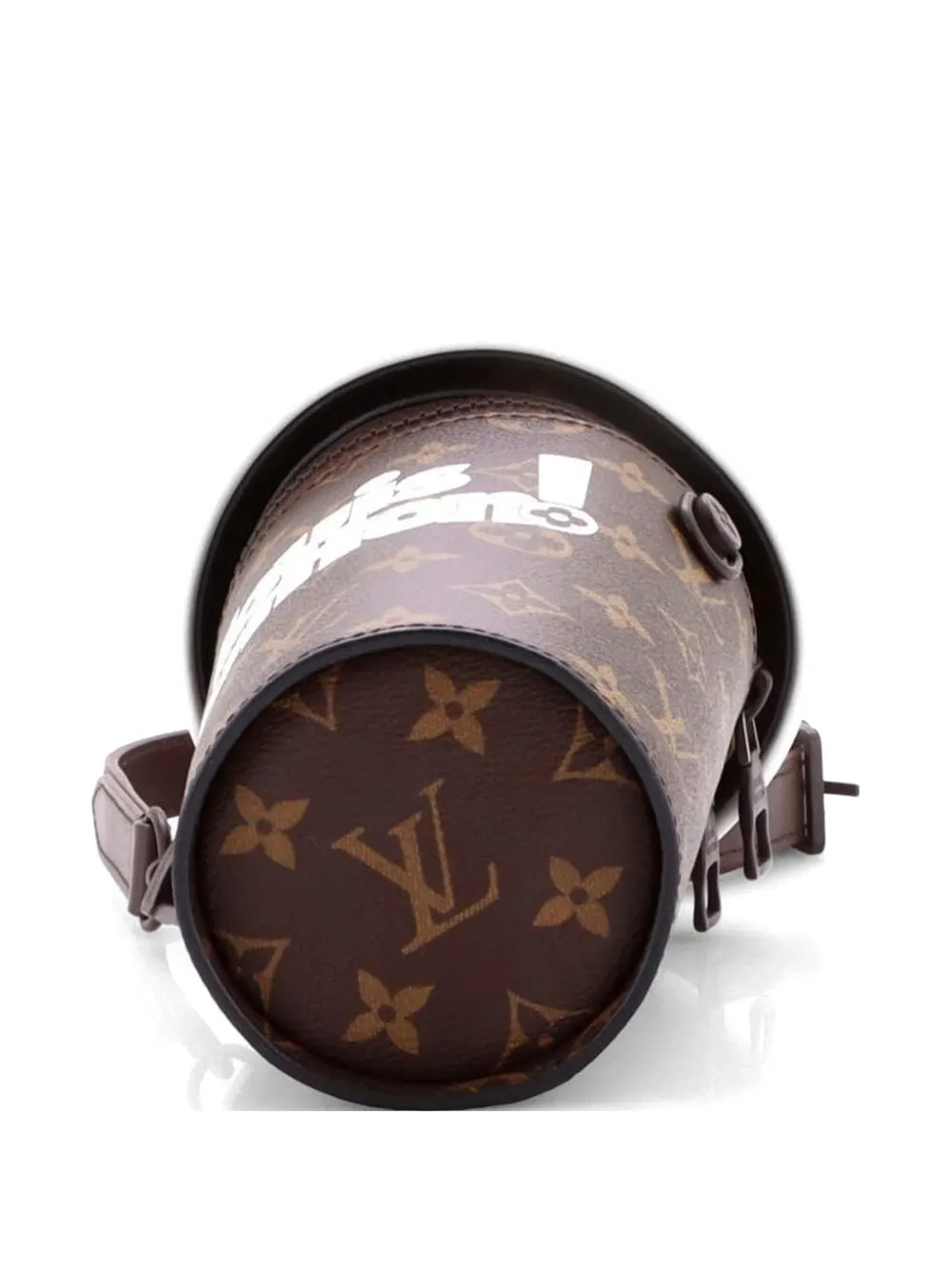 Coffee Cup Convertible Pouch Everyday Signature Vintage Monogram Canvas Crossbody Bag