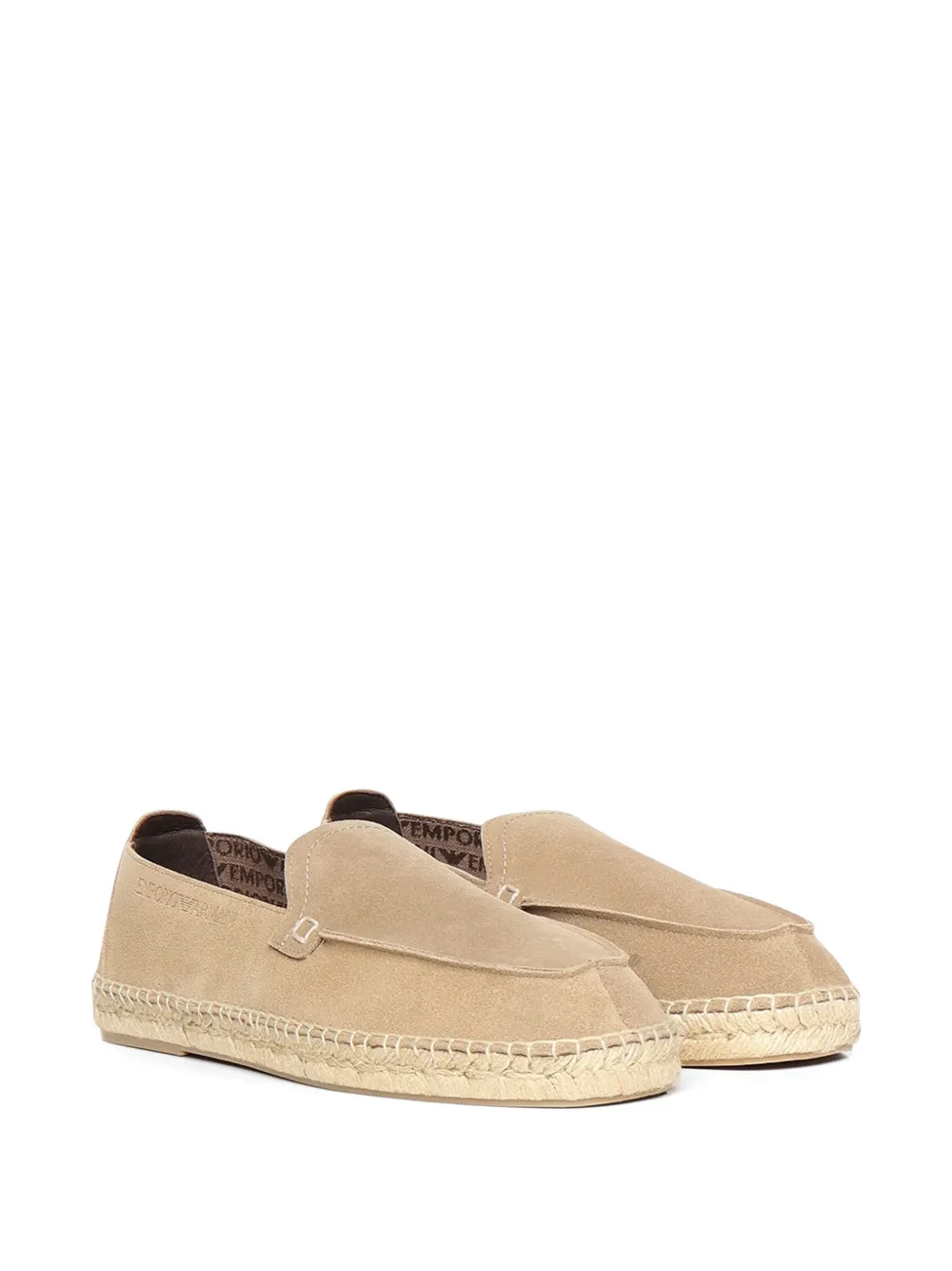 Emporio Armani Suède espadrilles Beige