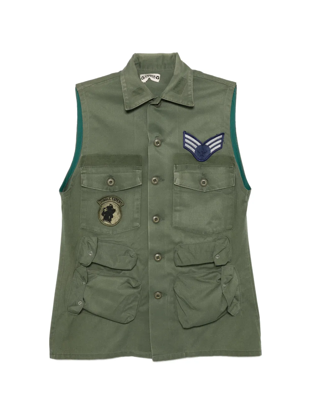 buttoned patch vest