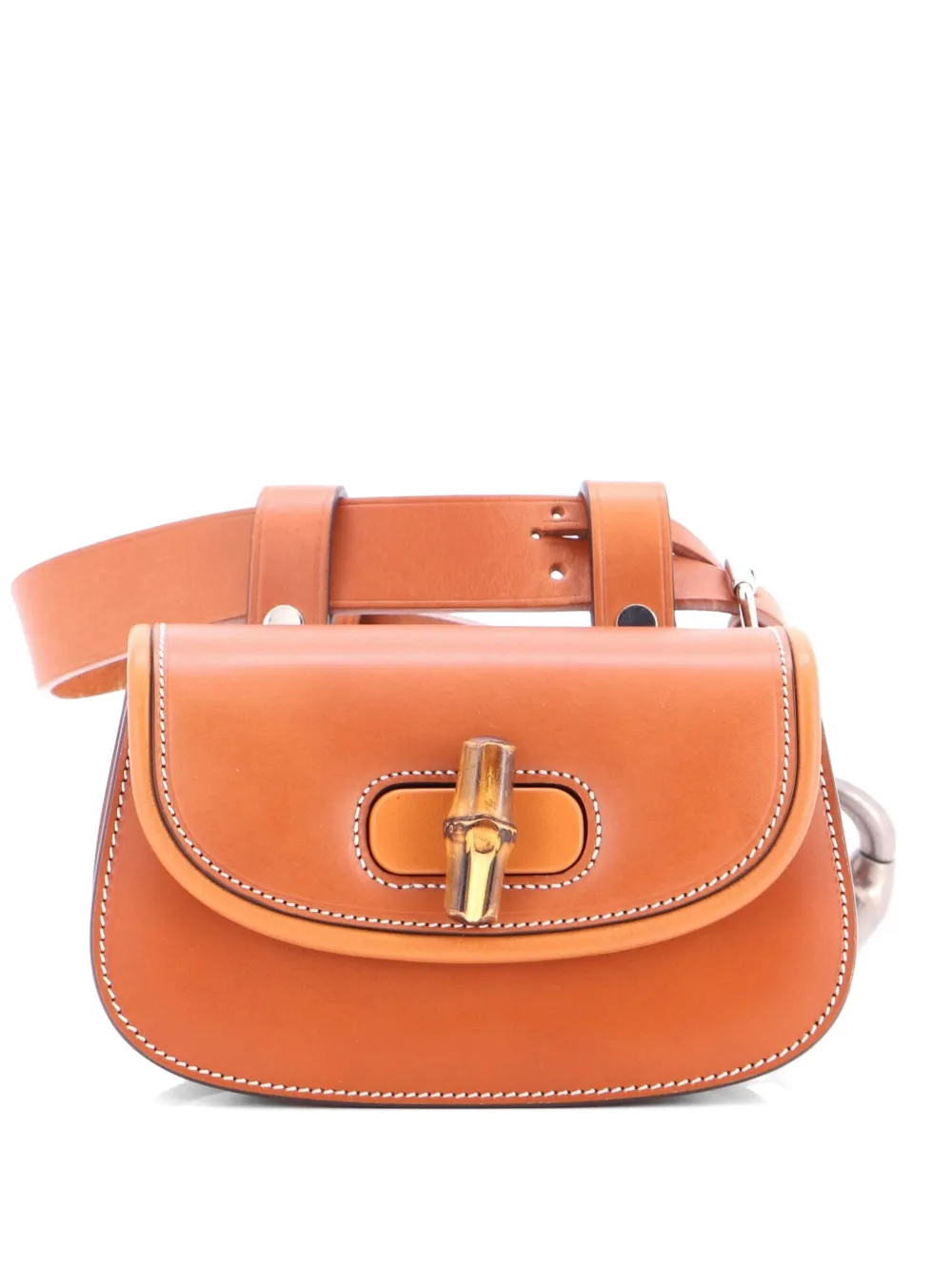 Gucci Pre-Owned Bamboo 1947 Leather Mini belt bag - Marrone