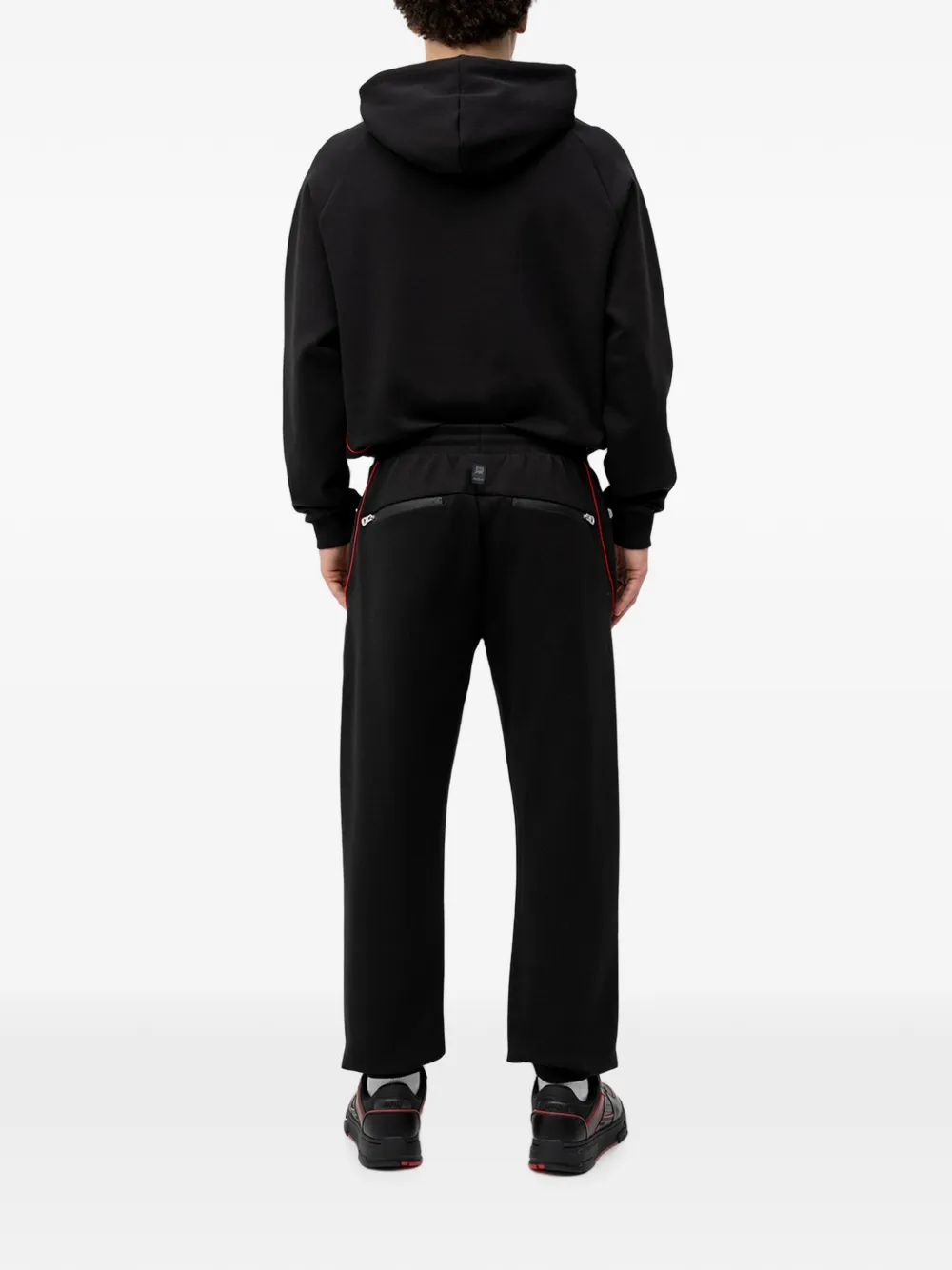 HUGO x rb stretch-cotton sweatpants with bull motif Zwart