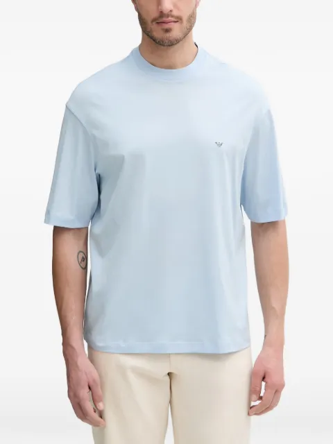Emporio Armani camiseta oversize de punto jersey con logo estampado de efecto desgastado