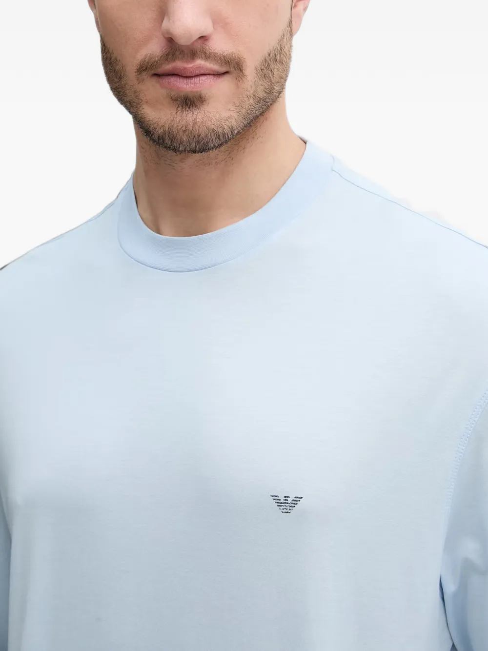 Emporio Armani Oversized jersey T-shirt met logo-print Blauw
