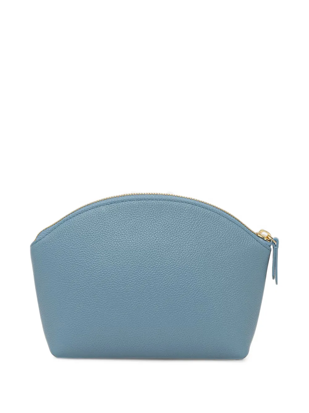 Emporio Armani Beauty Case leren tas met goudkleurige rits en textuur Blauw