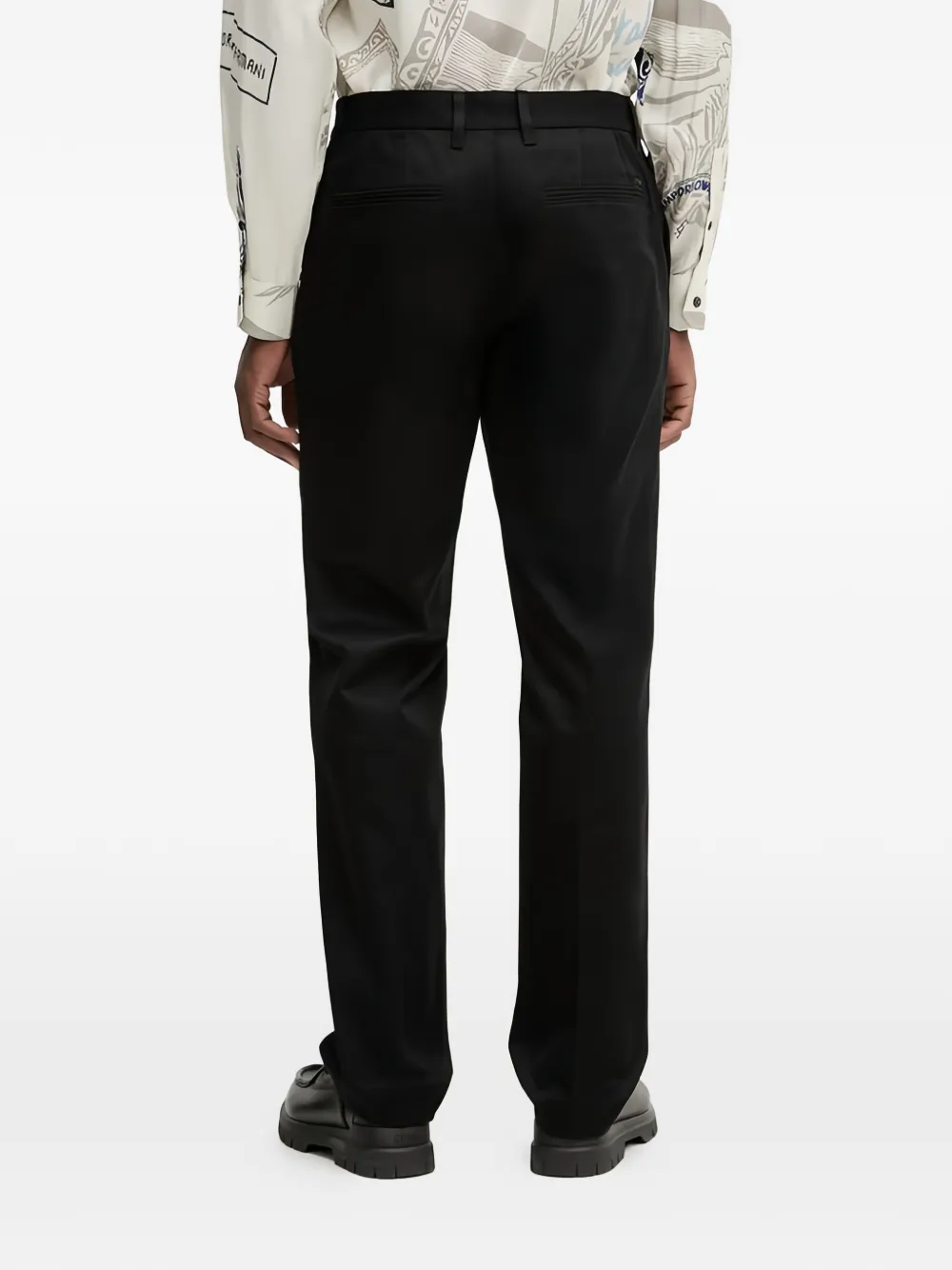 Emporio Armani Broek met riemlussen Zwart